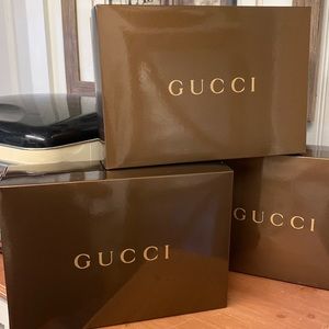 NEW GLOSSY BROWN & GOLD EMPTY GUCCI GIFT BOXES